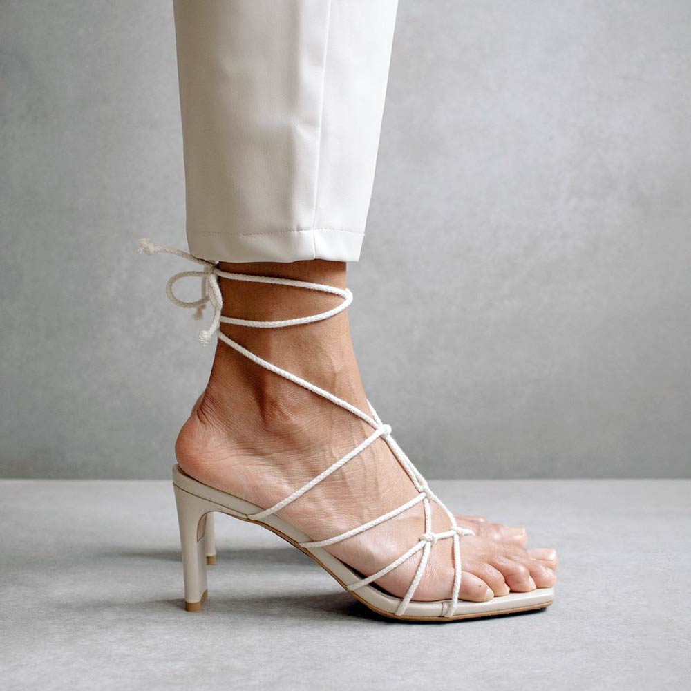 ROONEY HEELED SANDAL IN IVORY – Jennifer's Fort Myers