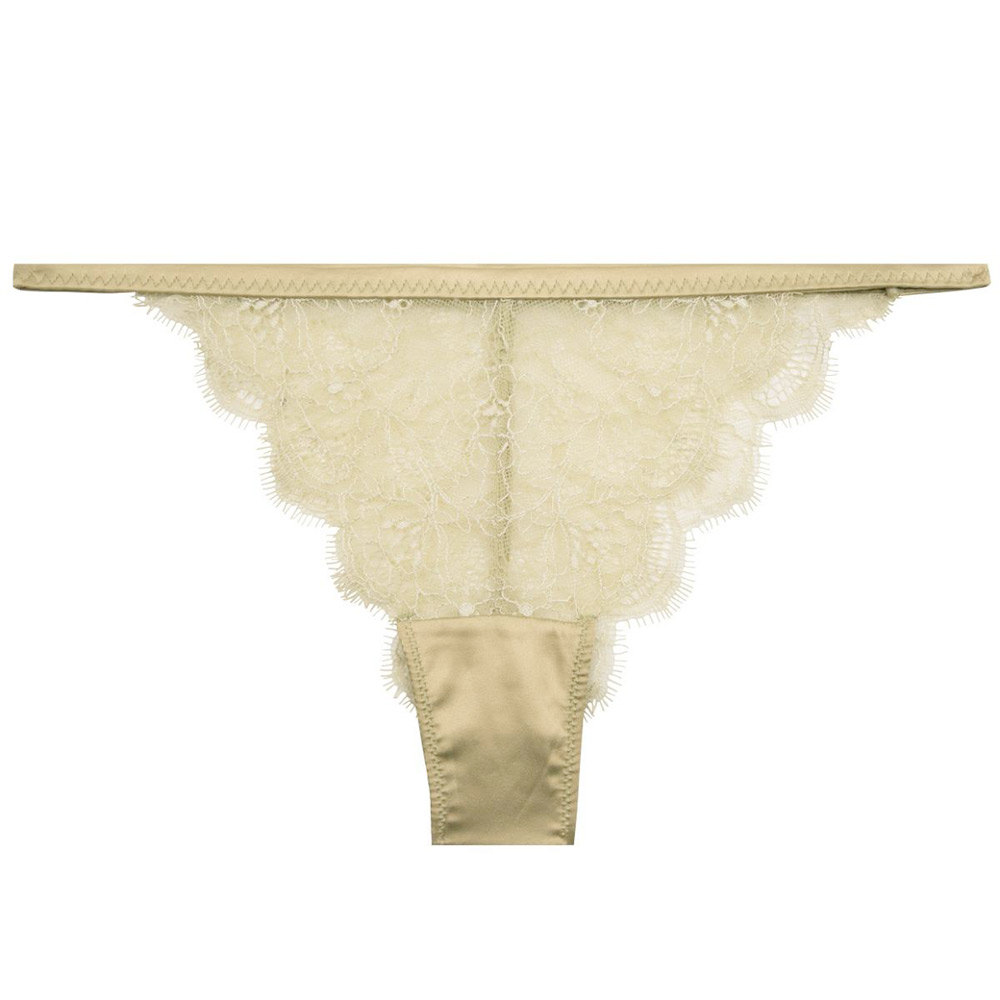 Ex-Store Low Rise Thong with Scalloped Embroidered Lace 