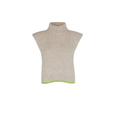Comprar Chaleco tejido a rayas Vintage para mujer, suéter de cuello redondo  de Color contrastante, chaleco exterior sin mangas