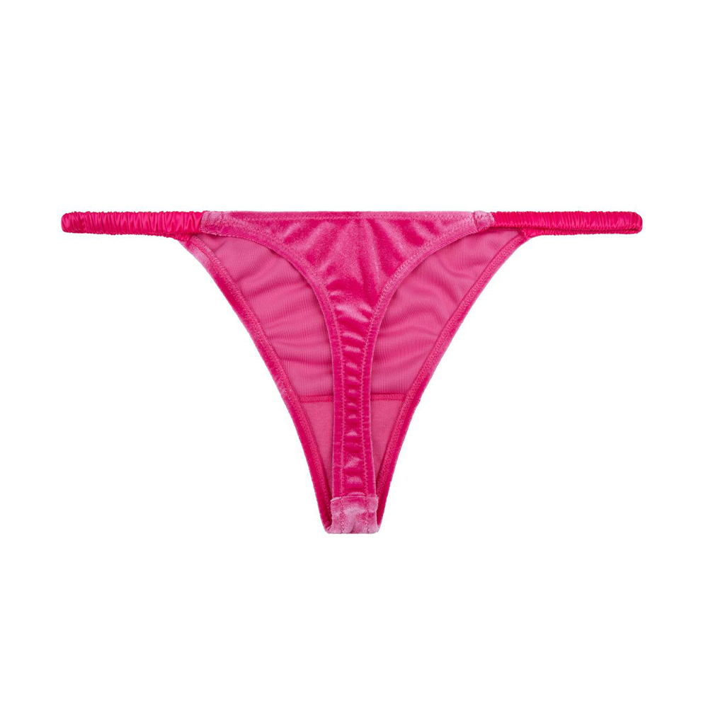 Love Stories Womens Hot Pink Roomie Mid-rise Stretch-velvet Thong